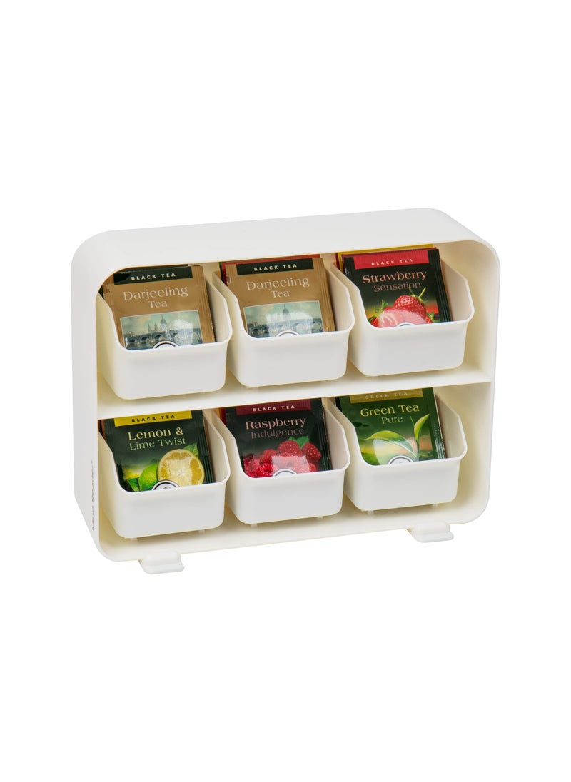 Mind Reader Mind Reader Tea Bag Organizer Tea Station Organizer Countertop Storage Kitchen Plastic 1025L x 325W x 775H White 