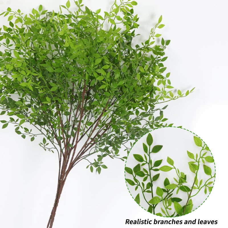 CEWOR 4pcs Artificial Plants Fake Greenery Branches for Vase, 43.3 Inch Green Nandina Long Steams for Tall Vase, Fake Plants Spring Stems for Wedding Garden Office Home DÃ©cor - Image 5