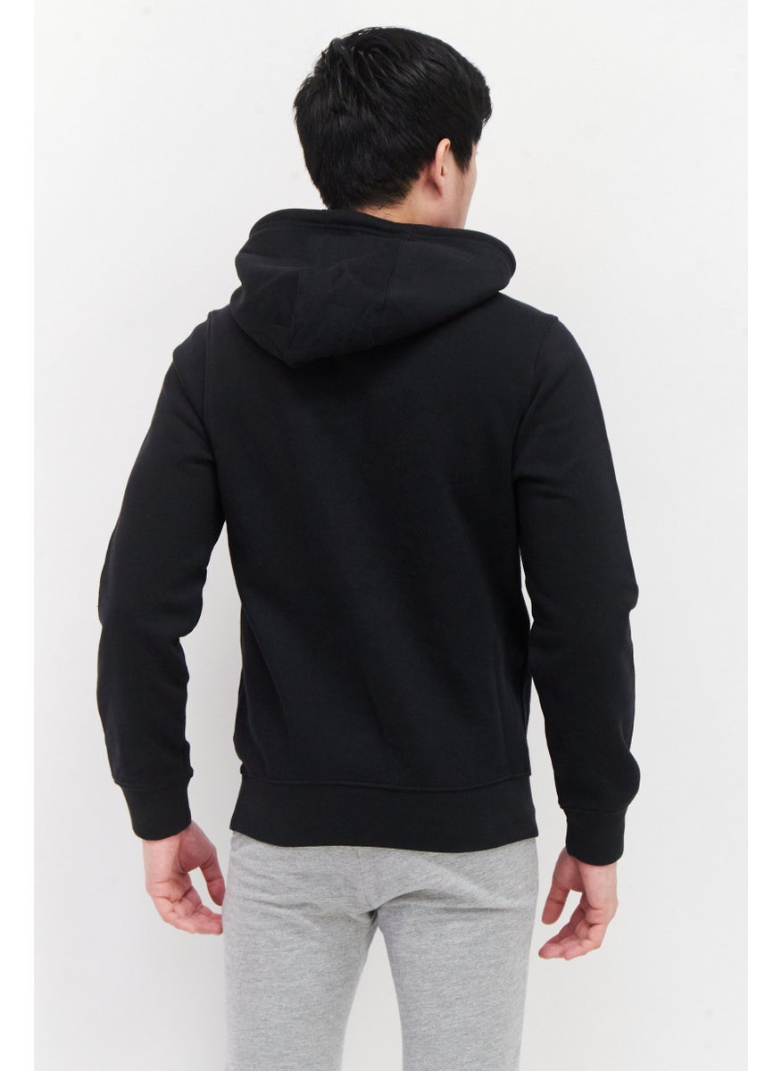 NHL Men Sportswear Fit Long Sleeve Training Hooded Sweatshirt, Black Combo  - Image 3