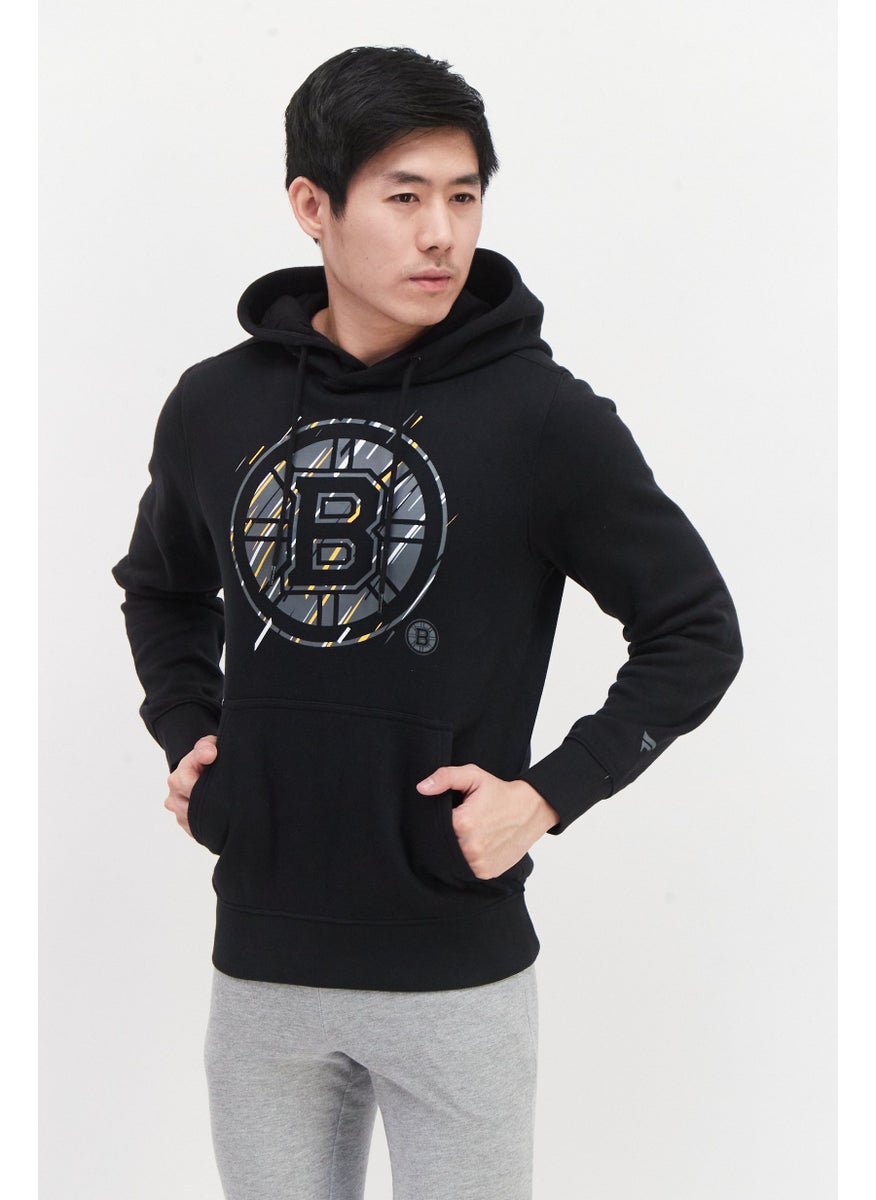 NHL Men Sportswear Fit Long Sleeve Training Hooded Sweatshirt, Black Combo  - Image 1