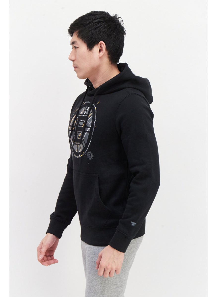 NHL Men Sportswear Fit Long Sleeve Training Hooded Sweatshirt, Black Combo  - Image 4