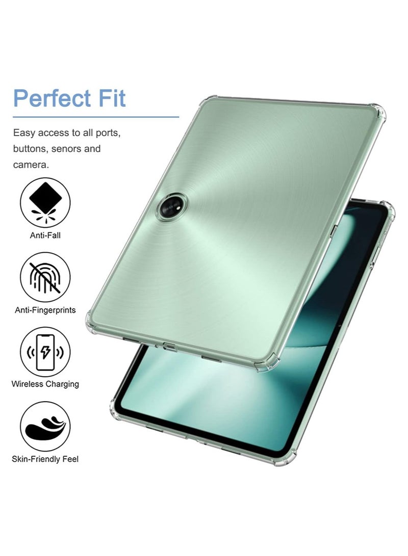 general Transparent protective case suitable for OnePlus pads, with 2 tempered glass screen protectors, ultra-transparent soft TPU protective cover, lightweight flexible silicone shockproof sturdy back cover - Image 2