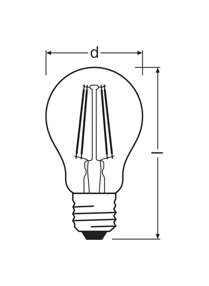 OSRAM Filament Retrofit Classic 4W LED Bulb, Screw base E27- 827 Warm White Lamp Pack Of 2 - Image 2