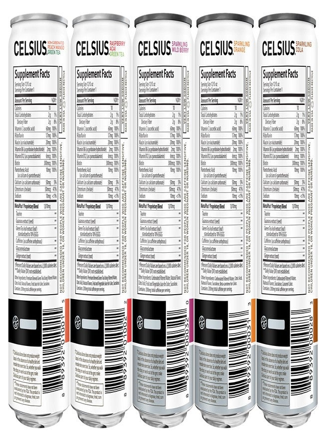 CELSIUS Fitness Drink 9-Flavor Variety Pack, Zero Sugar, Slim Can 12 Fl Oz (Pack of 12) - Image 4