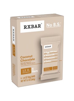 RXBAR RXBAR Protein Bars, 12g Protein, Gluten-Free, Snacks, Coconut Chocolate, 9.1oz Box (5 Bars)  - Image 1