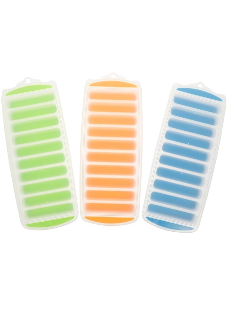 Oasisgalore 3 pcs Plastic Ice Cube Trays with Lids, Ice Mold Grid Maker for Freezer, Kitchen Ice Making Tool  - Image 1