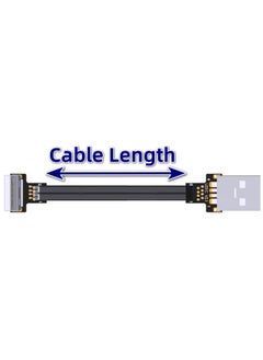 Generic ADT-Link USB2.0 Ultra-fine Light Thin Short Flat Wire Double A Male Bend Angle High Current Power Supply Data Line-Color:S3J-S3K-Length:20cm  - Image 4