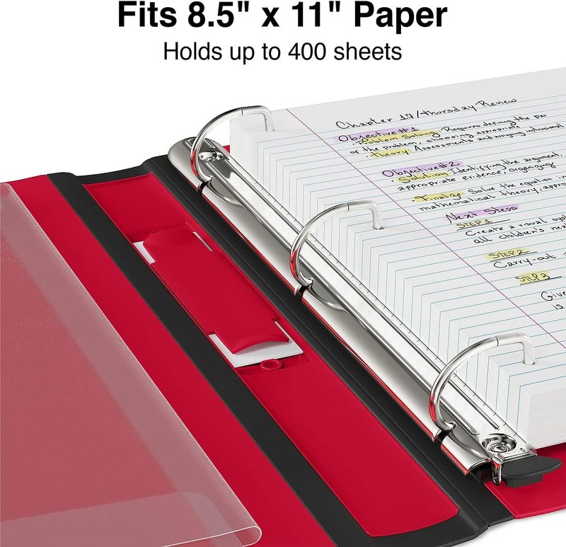 Staples 1 12inch 3Ring Better Binder Red 3Pack ST55860CCVS - Image 4