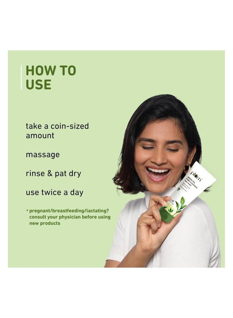 Plum Green Tea Pore Cleansing Face Wash For Oily and Acne Skin Clean Dirt Pollution For Clear Skin 100% Vegan, 150 ml - Image 2