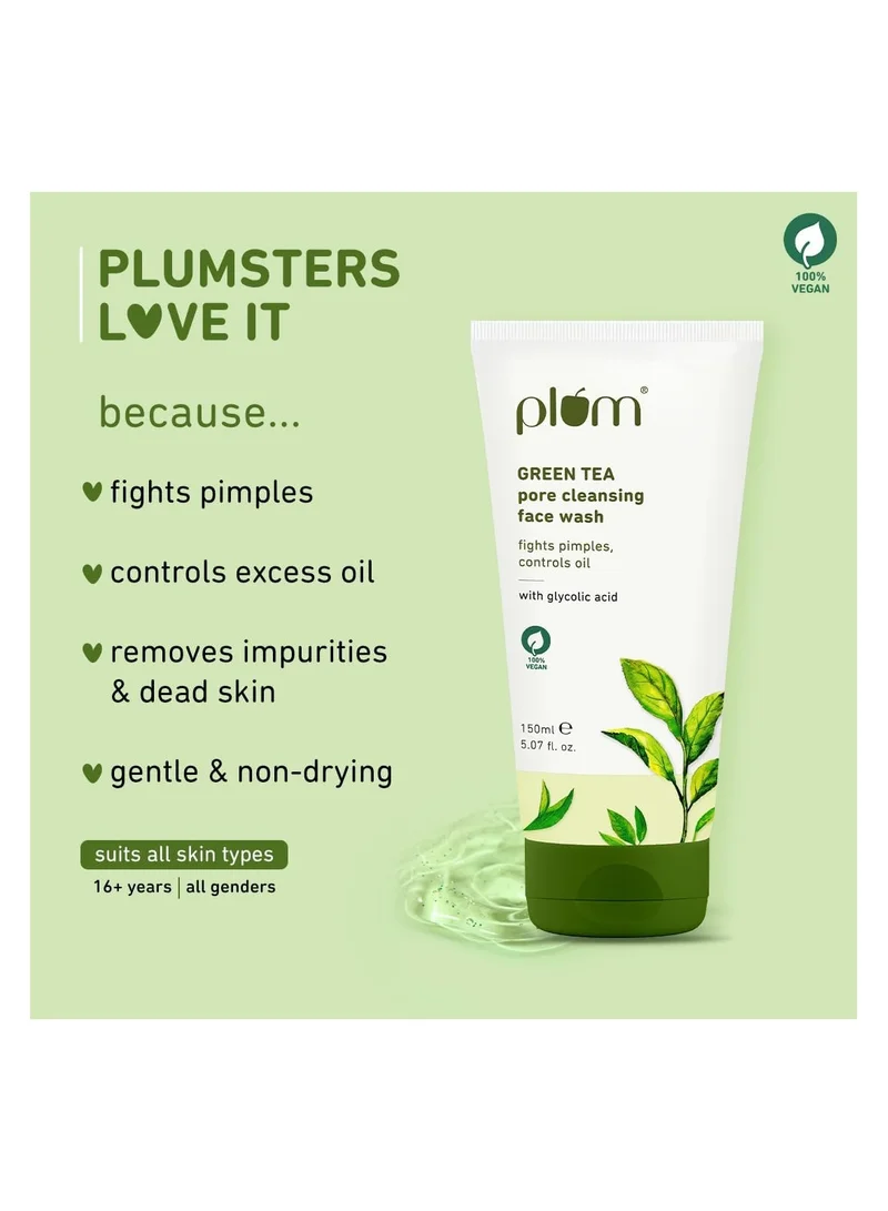 Plum Green Tea Pore Cleansing Face Wash 150ml Plum Green Tea Pore Cleansing Face Wash For Oily and Acne Skin Clean Dirt Pollution For Clear Skin 100% Vegan, 150 ml for Women | Best Price UAE