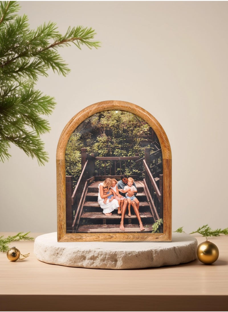 Mars & More - Handcrafted Wooden Arch Photo Frame 22x27 cm by Artesania - Image 1