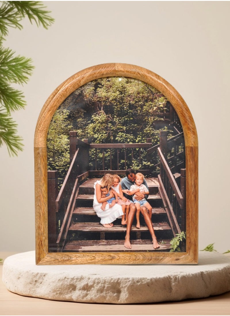Mars & More - Handcrafted Wooden Arch Photo Frame 22x27 cm by Artesania - Image 1