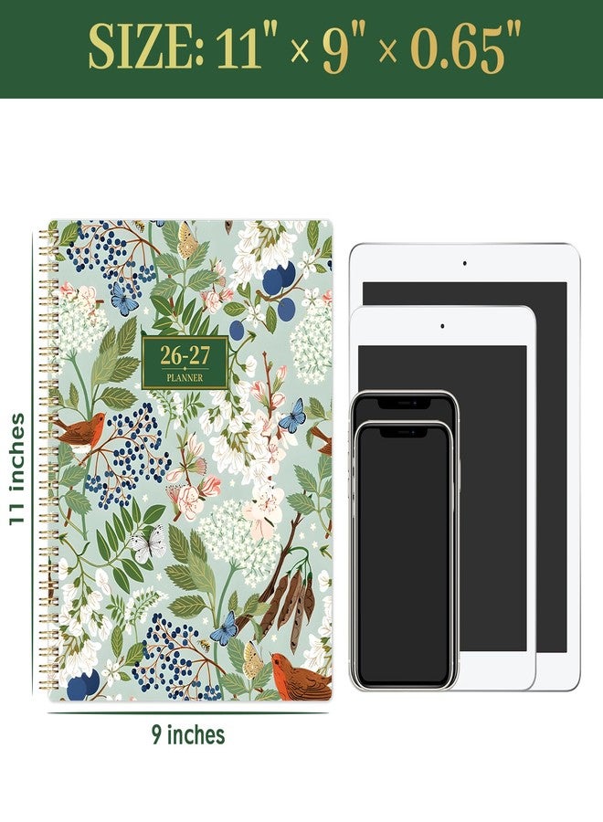 Vondafe Planner 2026-2027 - Academic Planner 26-27, July 2026 - June 2027, 9" x 11", 2026-2027 Planner Weekly and Monthly with Monthly Colorful Tabs + Storage Pocket + Spiral Bound - Floral - Image 3
