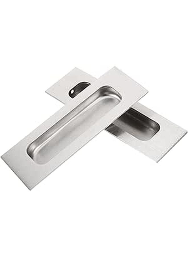2 Pack 120x40mm Brushed Stainless Steel Recessed Cabinet Pull Handles for Drawers and Sliding Doors - Image 1