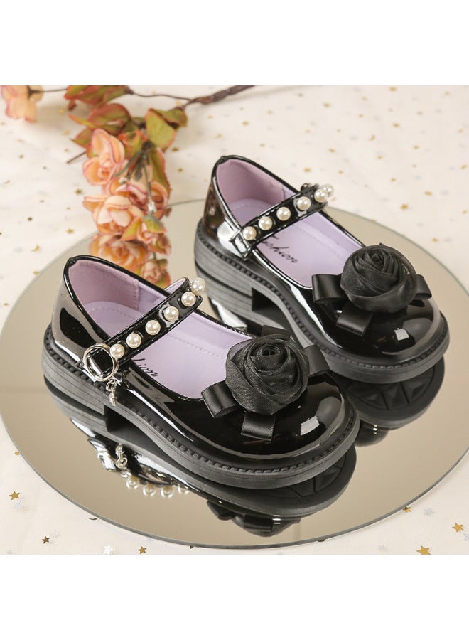 Autumn New Single Shoes For Girls Rose Leather Shoes Children's Fashion Princess Shoes Baby Shoes Student Casual Shoes - Image 3
