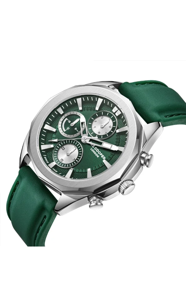 Lee Cooper LEE COOPER LC07990.377 Men's Multi Function Display Watch & Silicone Strap Dark Green