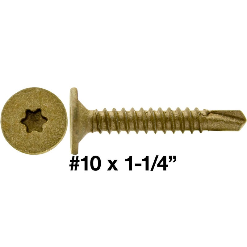 Jake Sales Self Drilling Wafer Head Screw #10-16 X 1-1/4"" Wood To Metal - Self Tapping Tek Screw T25 Star/Torx Drive (1 Pound - 139 Approx. Screw Count) - Image 4