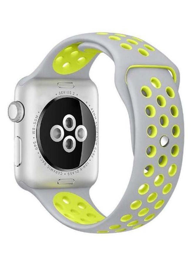 NIBEMINENT Replacement Band For Apple Watch Series 1, 2 Grey/Green  - Image 1