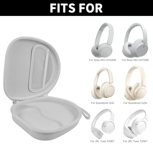 PAIYULE Headphone Case for Sony WHCH720N WHCH520 WH1000XM4 for Soundcore Q20i Q20 Q30 for JBL Tune 720BT 510BT Noise Canceling Headphones Wireless Headset Travel Bag Box OnlyWhite - Image 3