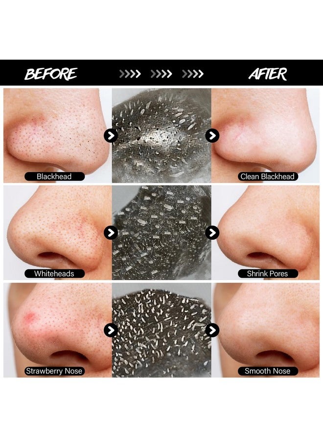 POP MODERN.C - Blackhead Pore Strip 2Pcs Aloe Vera Blackhead Remover Strip Bamboo Charcoal Nose Pore Strips Deep Cleaning Whitehead Strawberry Noses Blackhead Remover Face Mask Shrink Pores With 120Pcs Paper - Image 1