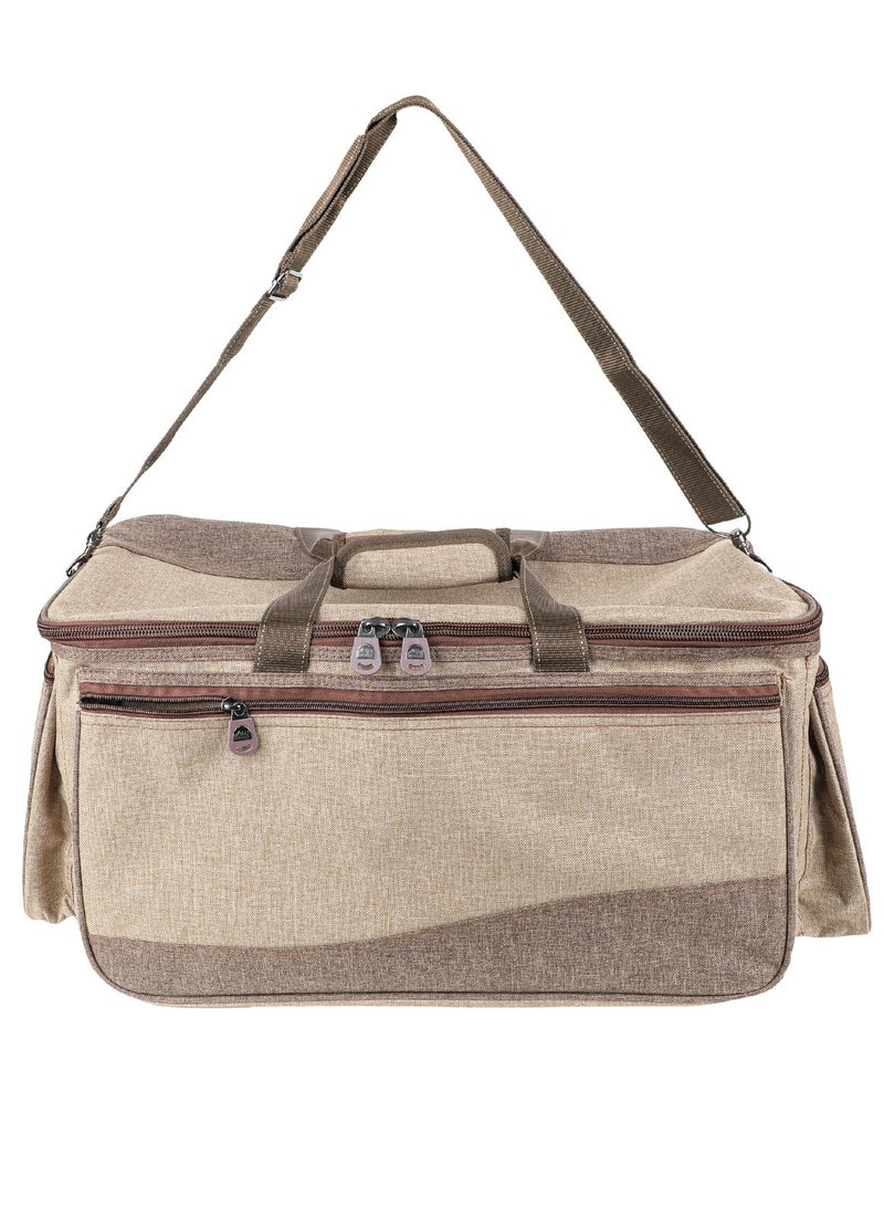 ALGHAFA AlGhafa, travel bag, Ezbet Almzr for trips, kashtat bag, camping bag, wilderness bag, wooden color, size 28*26*56cm  - Image 1