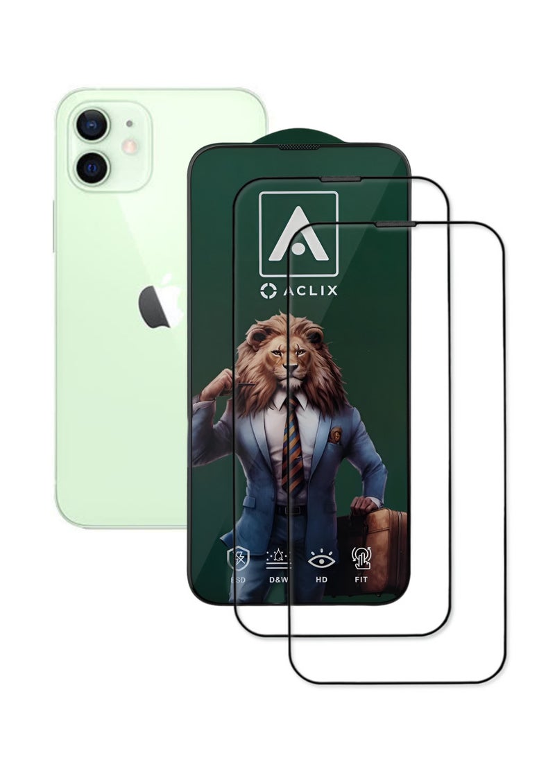 ACLIX 2 Pieces Antistatic ESD Dustproof Premium Quality High Definition Tempered Glass Screen Protector Designed For  iPhone 12 - Image 1