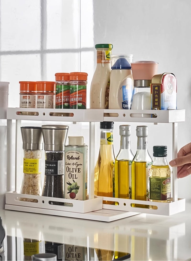 LOOPITYS Multi functional rotating pull-out storage rack, spice rack, multifunctional kitchen rotating spice rack storage container, durable anti slip storage rack suitable for countertop kitchen storage racks - Image 1