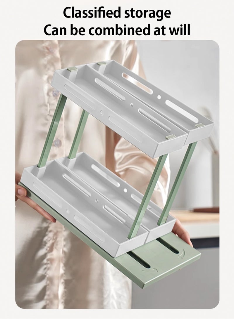 LOOPITYS Multi functional rotating pull-out storage rack, spice rack, multifunctional kitchen rotating spice rack storage container, durable anti slip storage rack suitable for countertop kitchen storage racks - Image 3