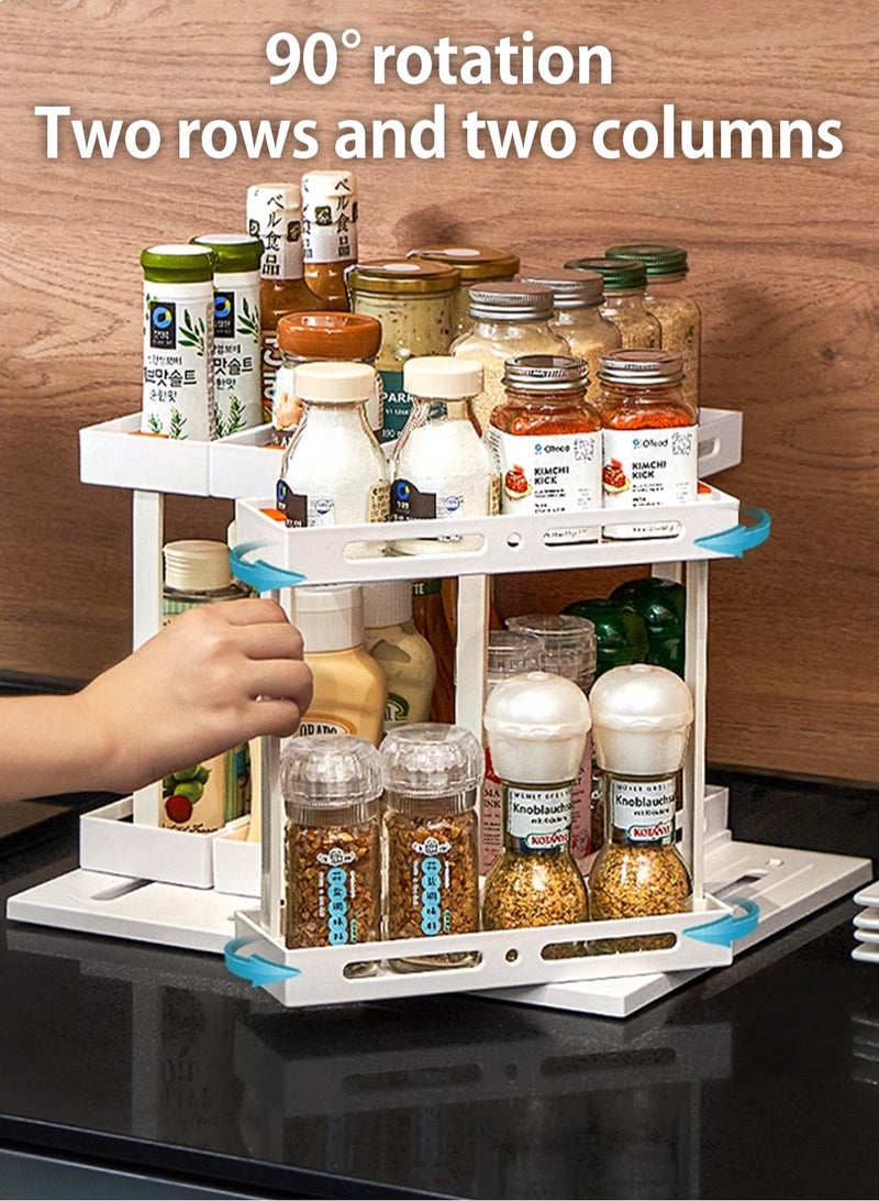 LOOPITYS Multi functional rotating pull-out storage rack, spice rack, multifunctional kitchen rotating spice rack storage container, durable anti slip storage rack suitable for countertop kitchen storage racks - Image 5