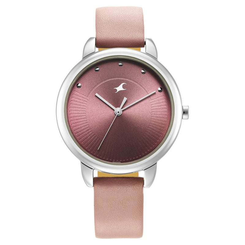 Fastrack Stunners Quartz Analog Purple Dial Leather Strap Watch for Girls - Image 2