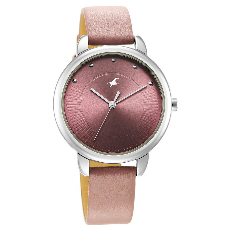 Fastrack Stunners Quartz Analog Purple Dial Leather Strap Watch for Girls - Image 1