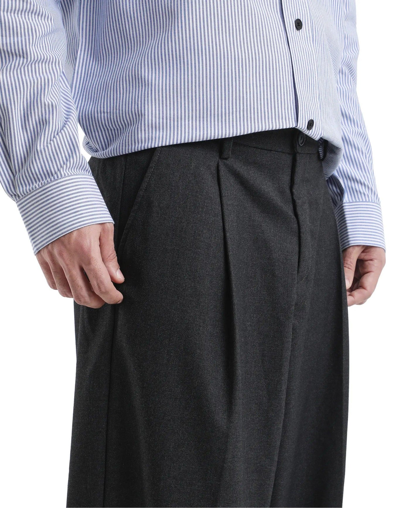 بنطلون رجالي كوري بقصة مريحة سادة