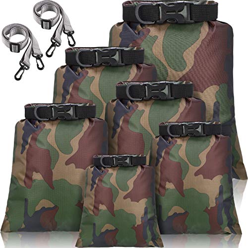 Shappy 6 Pcs Waterproof Dry Bag Set 6 Sizes Lightweight Sacks and Long Adjustable Shoulder Strap Outdoor Water Proof Keep Gear Dry Bag Stuff Sacks for Backpacking, Boating, Hiking, Camping (Camo) - Image 1
