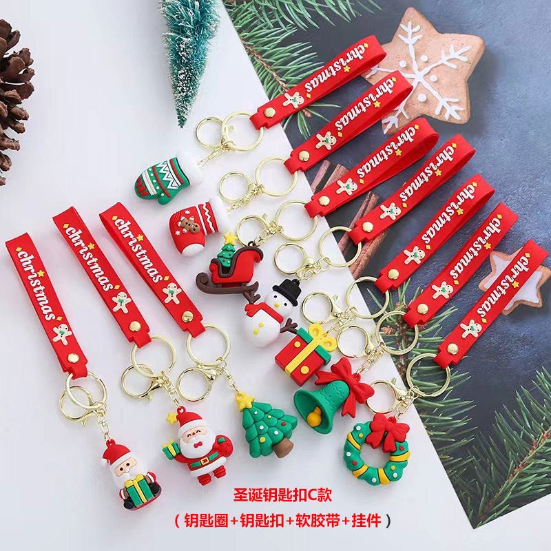 New Cute Christmas Snowman Keychain Cartoon Key Chain Car Pendant School Bag Hanging Jewelry Small Gift - Image 2