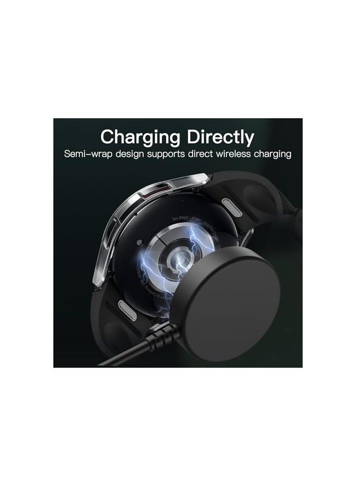 جي تيك حافظة JETech مكونة من 4+4 قطع وواقي شاشة لساعة Samsung Galaxy Watch 6 Classic 47 مم، غطاء حماية من الصدمات من الزجاج المقسى (أسود/شفاف/فضي/أزرق) - Image 3