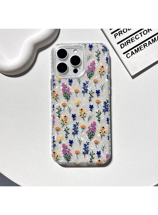 NIBEMINENT Simple Colorful Flowers Protective TPU Case Cover For iPhone 15 Pro Clear - Image 1