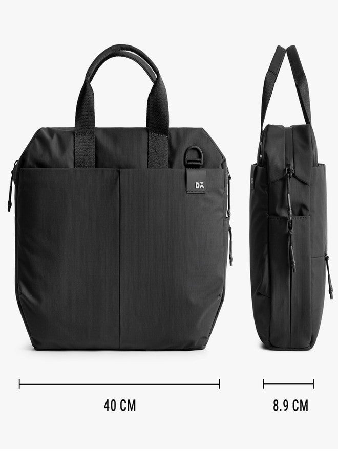 DailyObjects Pivot Ambit Messenger Bag (13L) for Men and Women|Fits 13/14" Laptop/Macbook Pro/Air|Lightweight|Water Resistant|Stylish Crossbody|Office/Daily Use|Multi Pocket|Adjustable Strap (Black) - Image 2