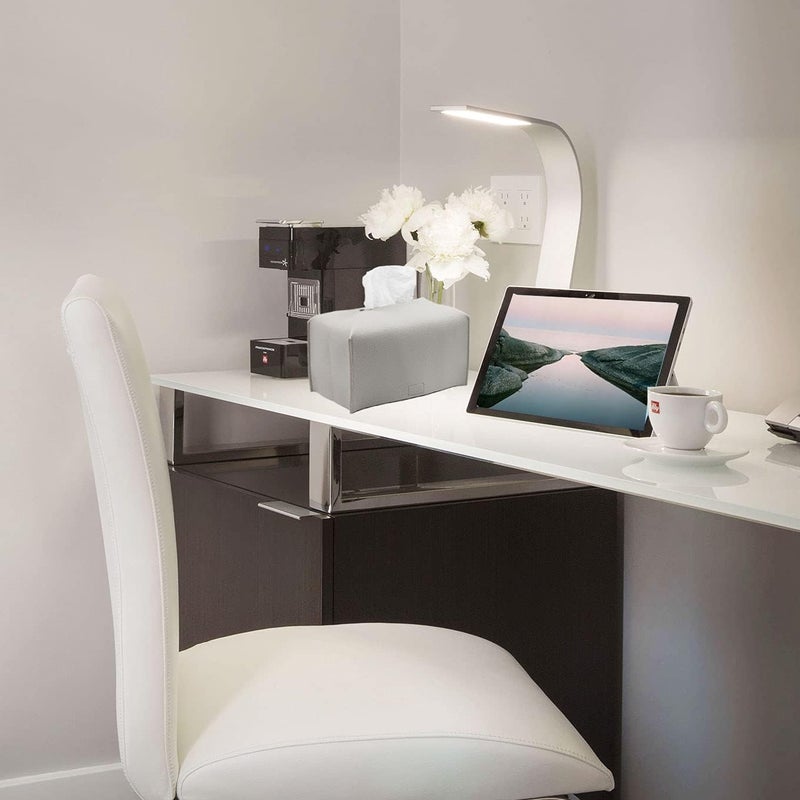 Livelab Tissue Box Cover, Modern Decorative PU Leather Rectangular Tissue Box Case Organizer Holder for Vanity Countertop, Night Stands, Livingroom, Office Desk & Car 9.5X5X5'' | Pastel Grey - Image 3