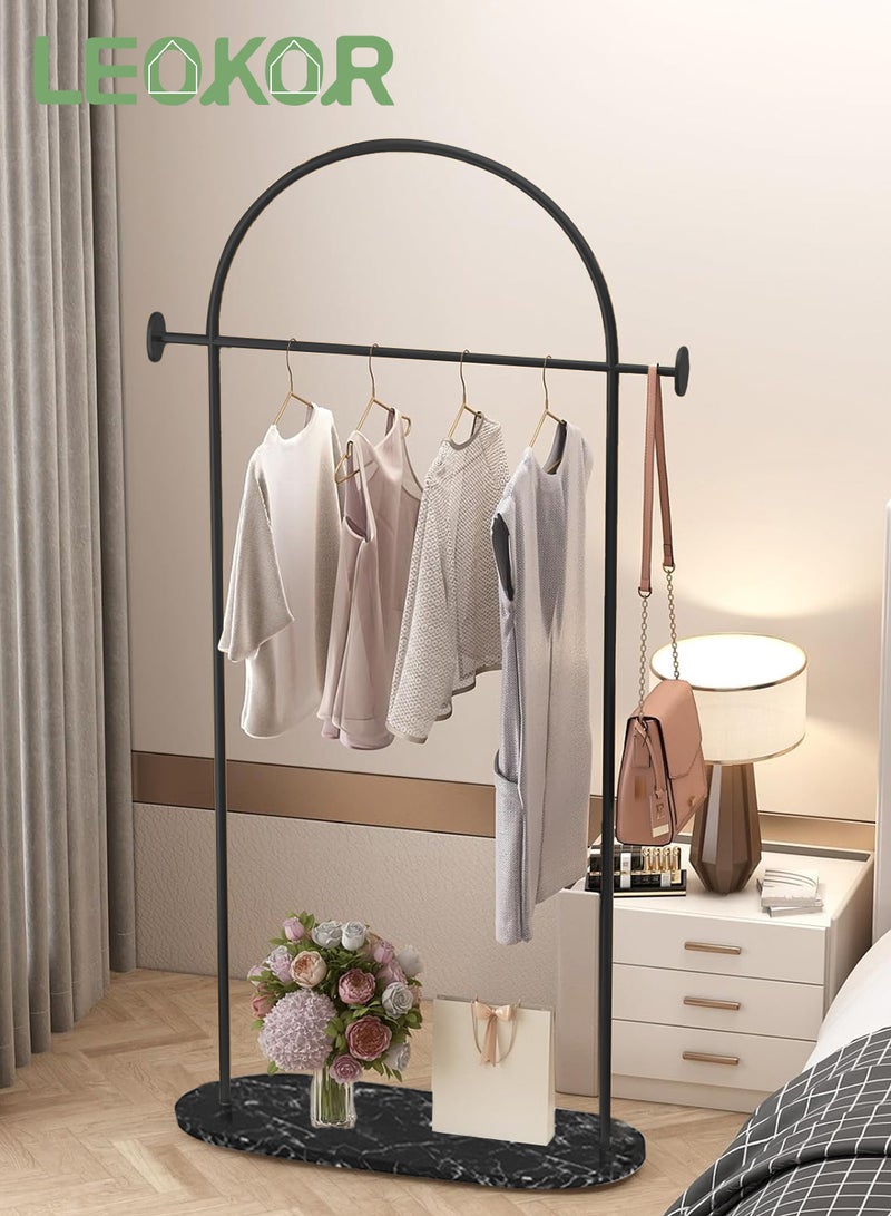 LEOKOR Coat Racks with Heavy Base, Stable Coat Rack Stand with Shelf, Coats Racks Freestanding, Modern Metal Coat Hanger for Entryway, Bedroom, Living Room, Boutiques, Black - Image 1