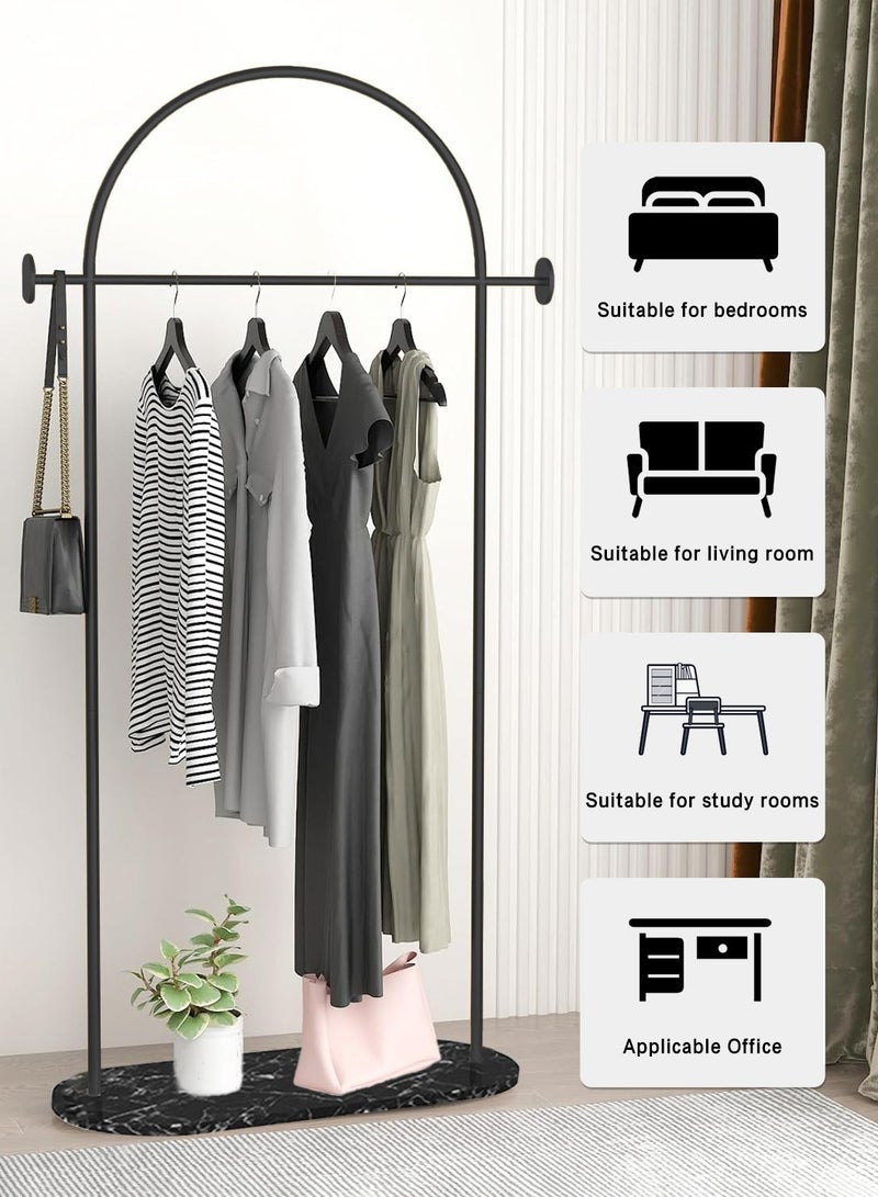 LEOKOR Coat Racks with Heavy Base, Stable Coat Rack Stand with Shelf, Coats Racks Freestanding, Modern Metal Coat Hanger for Entryway, Bedroom, Living Room, Boutiques, Black - Image 2