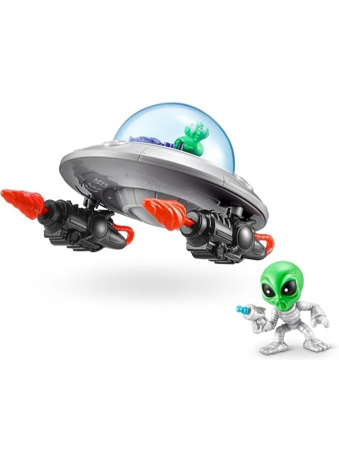 زورو Smashers Dino vs Aliens Rocket Egg with Over 25 Surprises, Dinosaur Figures, Alien UFO, Slime, Sand, Collectible Action Toys for Kids, Build and Battle Dino Against Alien Invaders - Image 3