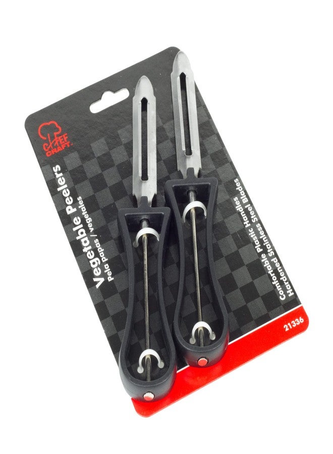 Chef Craft Classic Stainless Steel Blade Vegetable Peeler, 6 inches in length 2 piece set, Black - Image 3