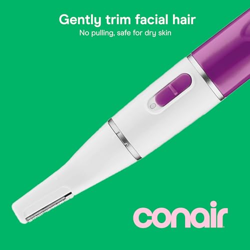 Conair BatteryPowered Trimmer for Women Perfect for Eyebrows and Facial Hair WhiteBlack LLT2LW - Image 3