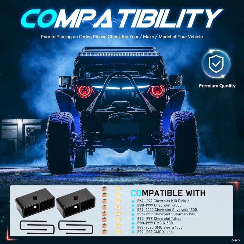 ILONPA 2" Rear Leveling Lift Kit for Chevy GMC - Image 2