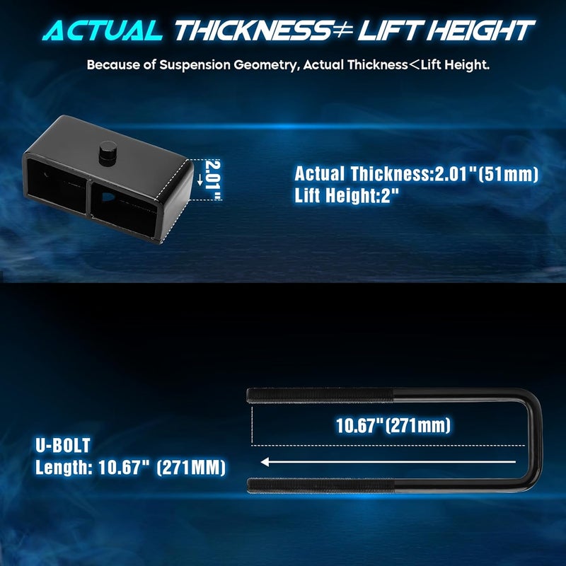 ILONPA 2" Rear Leveling Lift Kit for Chevy GMC - Image 4