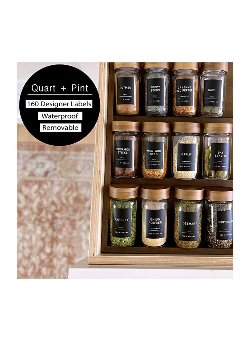 QUESERA Spice Jar and Pantry Label Set  Includes Extra Write on Labels - Image 1