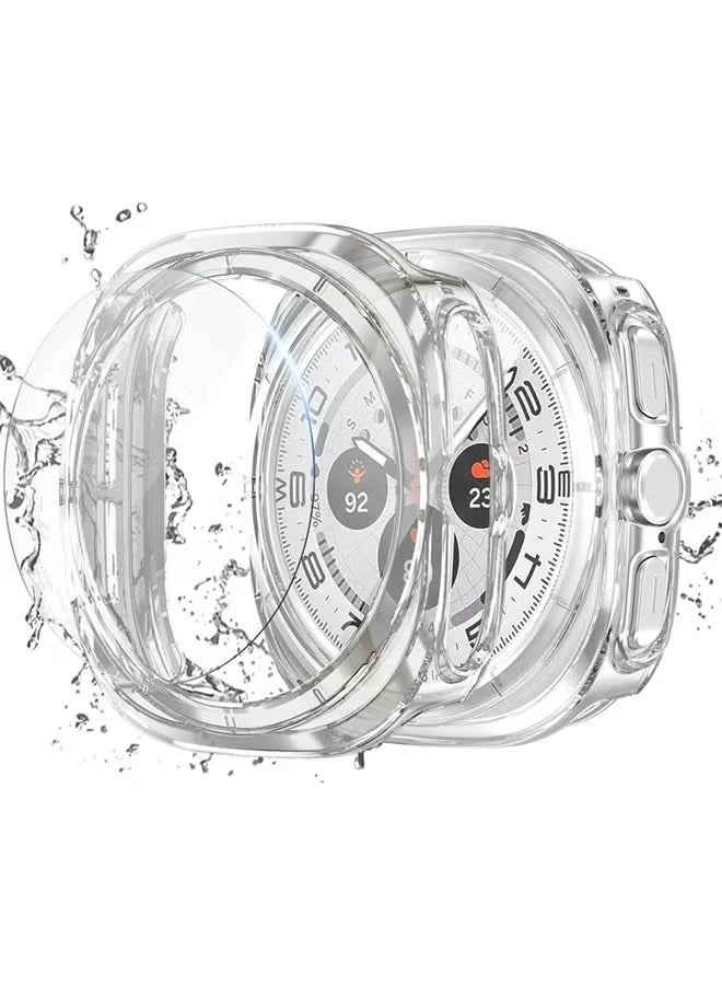 حافظة حماية شاشة Samsung Galaxy Watch 8 Ultra 2025 مقاس 47 مم، غطاء ممتص للصدمات من البولي كربونات الصلب مع واقي شاشة زجاجي مقوى مضاد للضباب لملحقات Galaxy Watch - Image 1