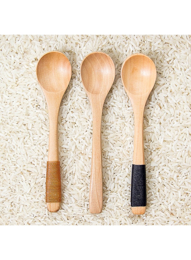 Direct Creative Wooden Spoon Children's Small Spoon Honey Spoon Seasoning Spoon Coffee Spoon Logo Lettering Wholesale-Color:14*3 Lotus Round Spoon -308  - Image 4