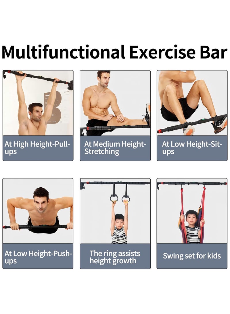VUCATIN Pull Up Bar Two-way Support Strength Training Chin up Bar for Doorway without Screws Portable Pullup Bar for Home Gym Exercise Fitness with Level Meter Adjustable Width Max Load 300kg - Image 2