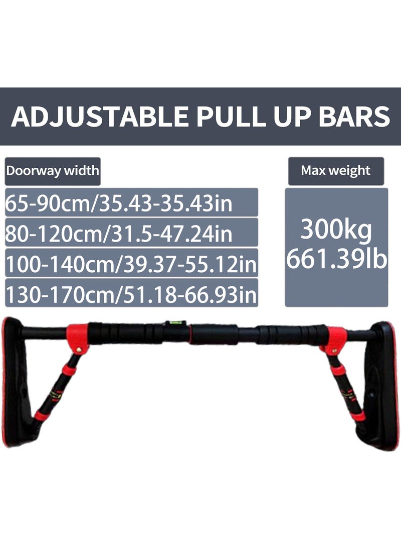 VUCATIN Pull Up Bar Two-way Support Strength Training Chin up Bar for Doorway without Screws Portable Pullup Bar for Home Gym Exercise Fitness with Level Meter Adjustable Width Max Load 300kg - Image 3